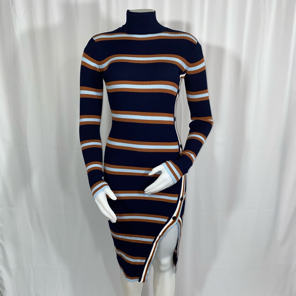 Ribbed mock neck Bodycon dress
